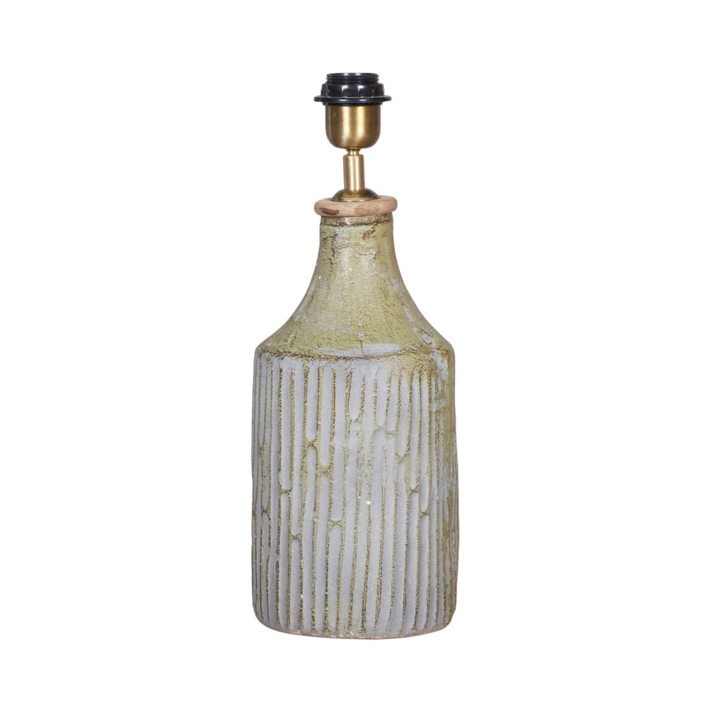 Textured Fluted Paper Mache Table Lamp by Studio Vastu