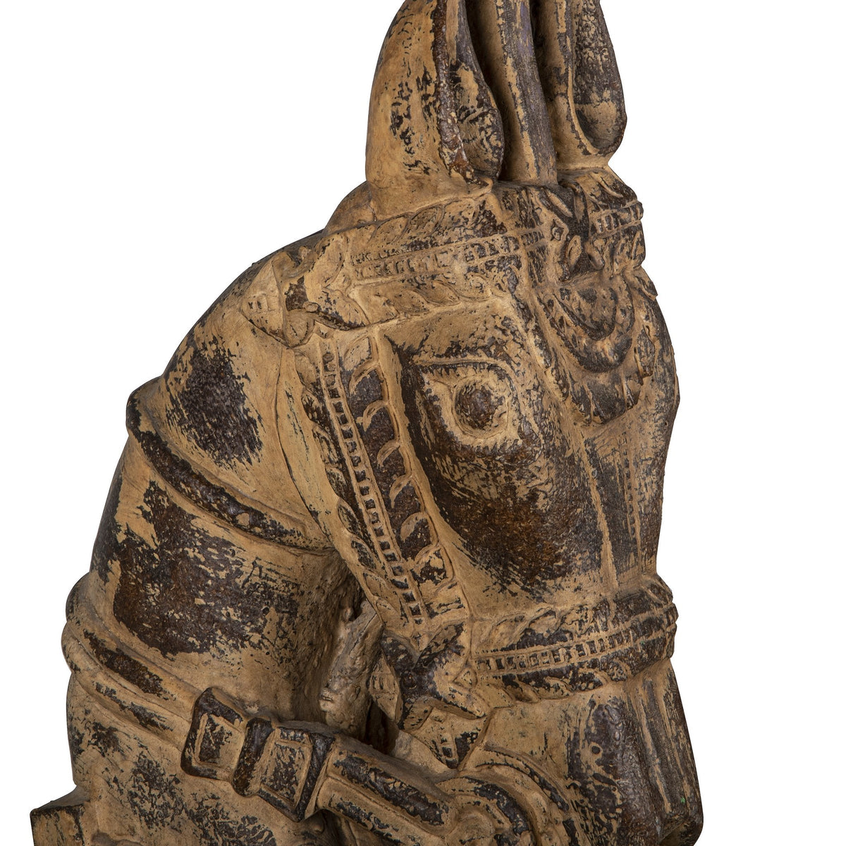 Timber Horse Busts on Iron Stands by Studio Vastu