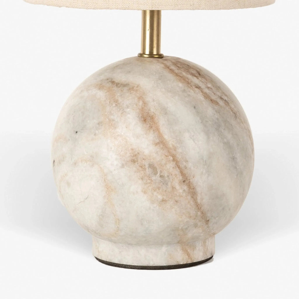 Torronto Marble Orb Linen Table Lamp by Studio Vastu