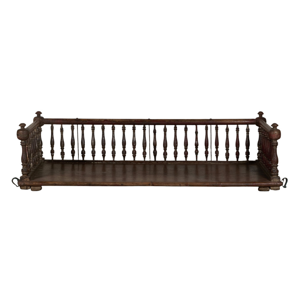 Turned Spindle Indian Wood Jhula Swing by Studio Vastu