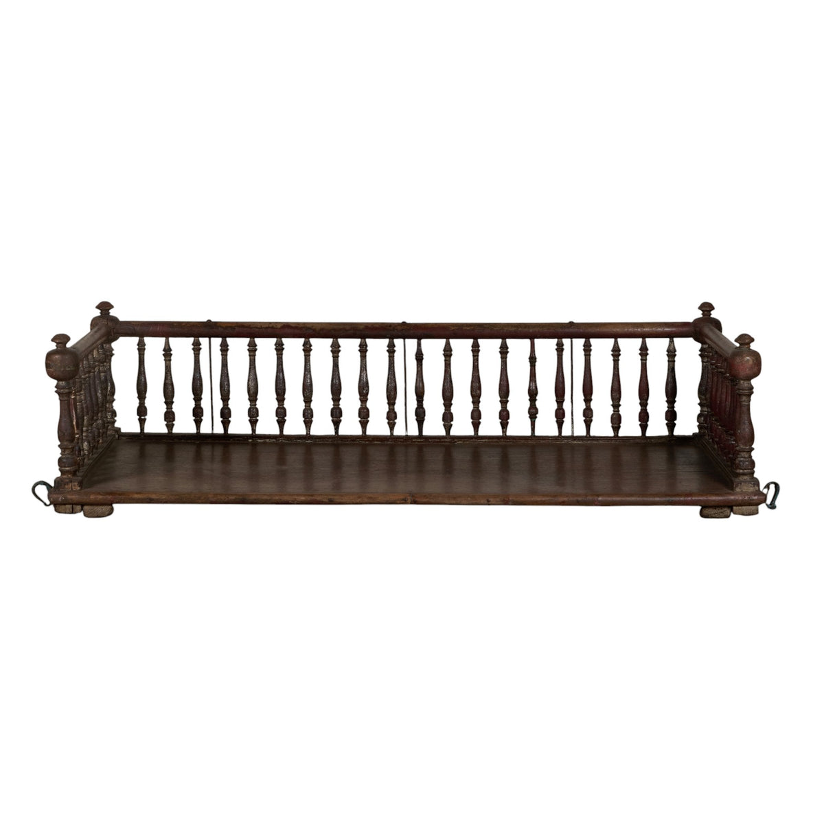 Turned Spindle Indian Wood Jhula Swing by Studio Vastu