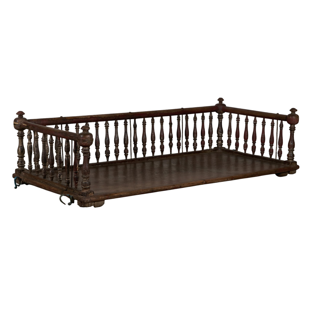 Turned Spindle Indian Wood Jhula Swing by Studio Vastu