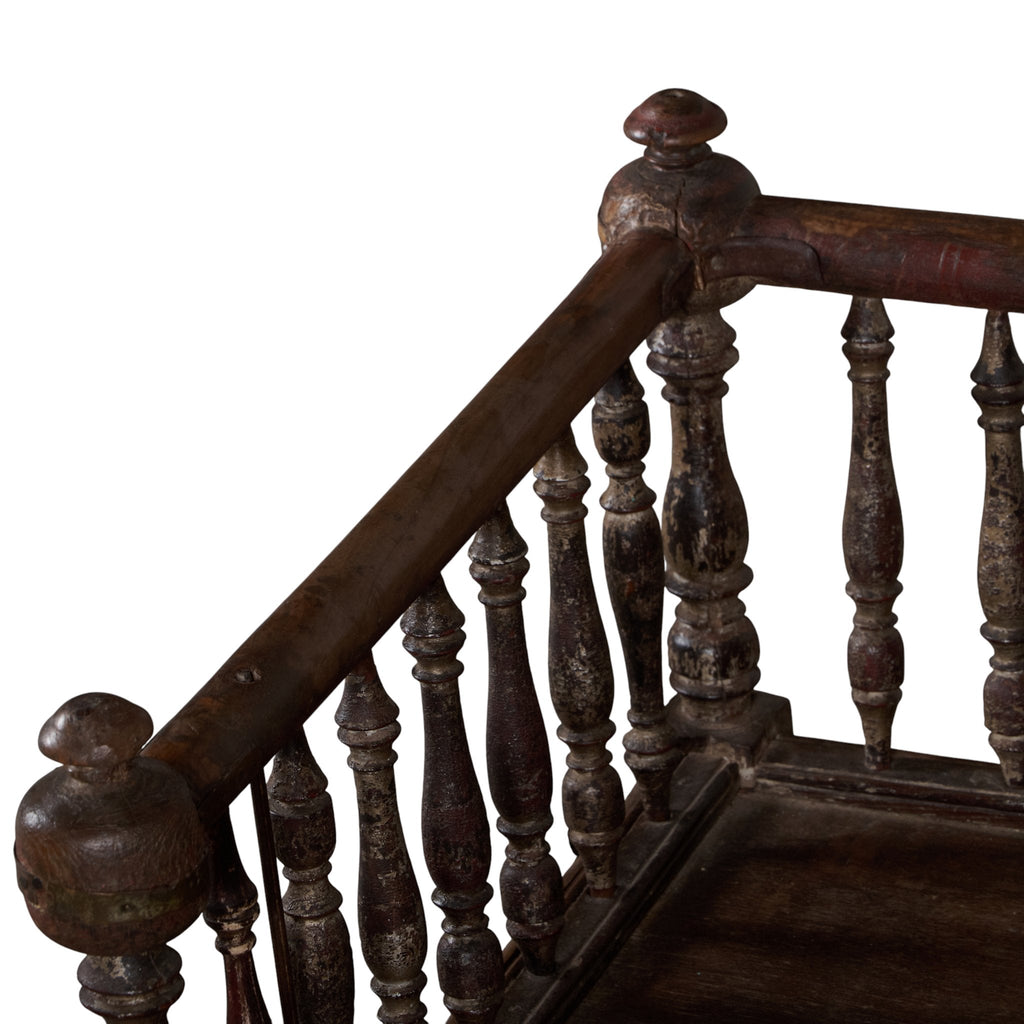 Turned Spindle Indian Wood Jhula Swing by Studio Vastu