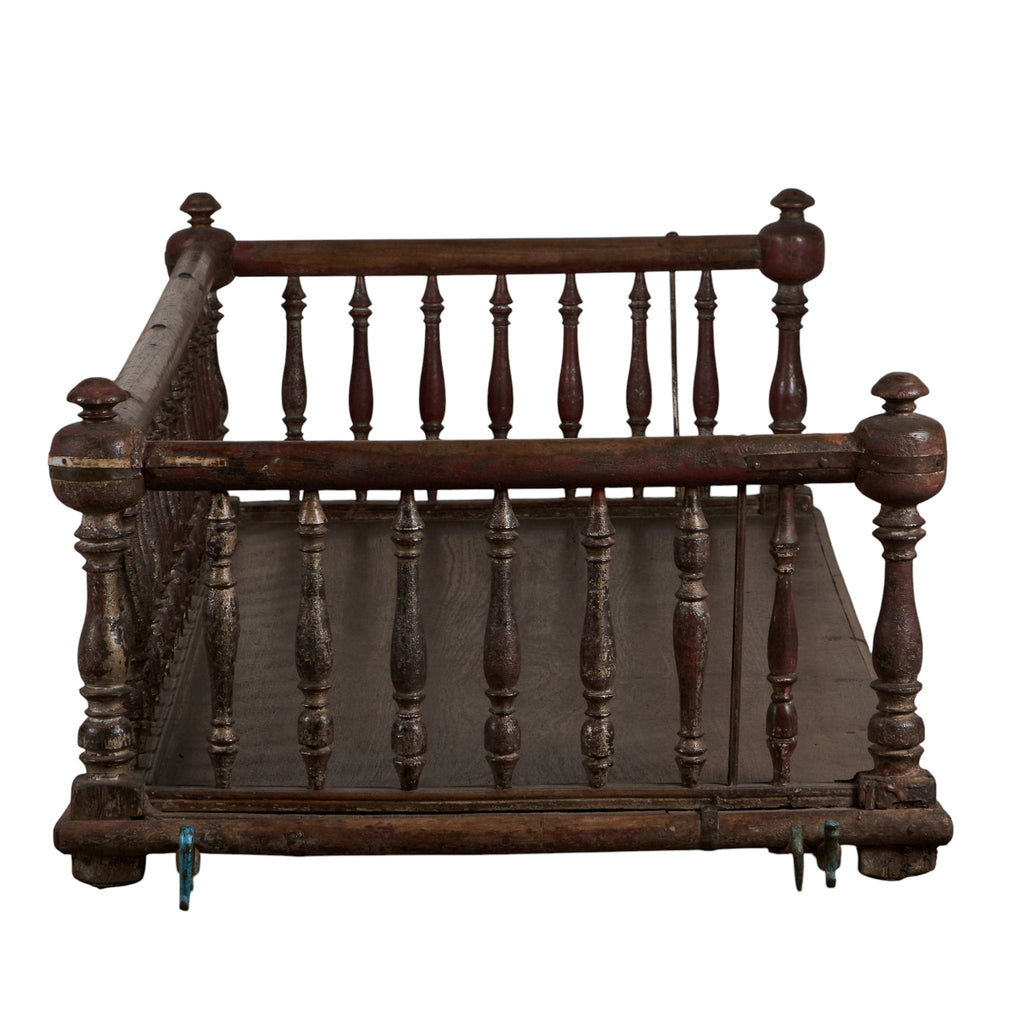 Turned Spindle Indian Wood Jhula Swing by Studio Vastu
