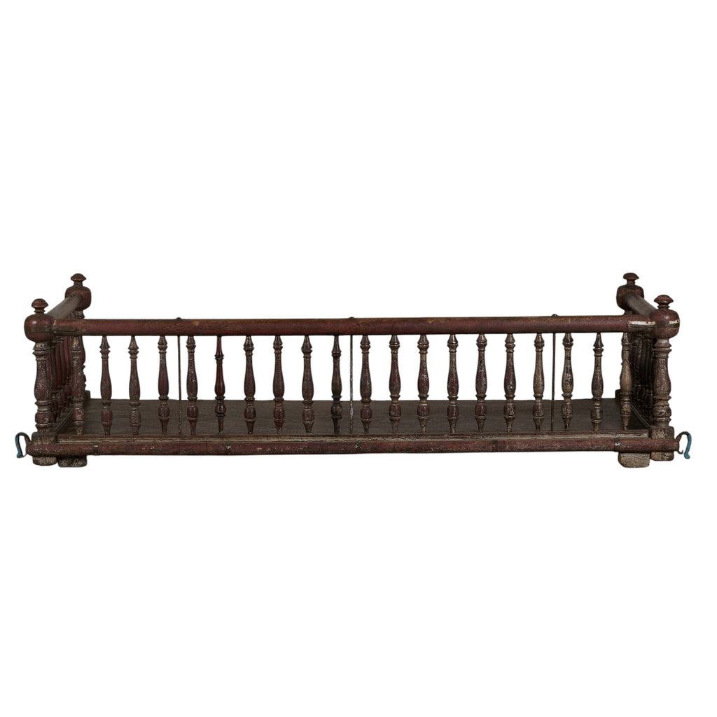 Turned Spindle Indian Wood Jhula Swing by Studio Vastu