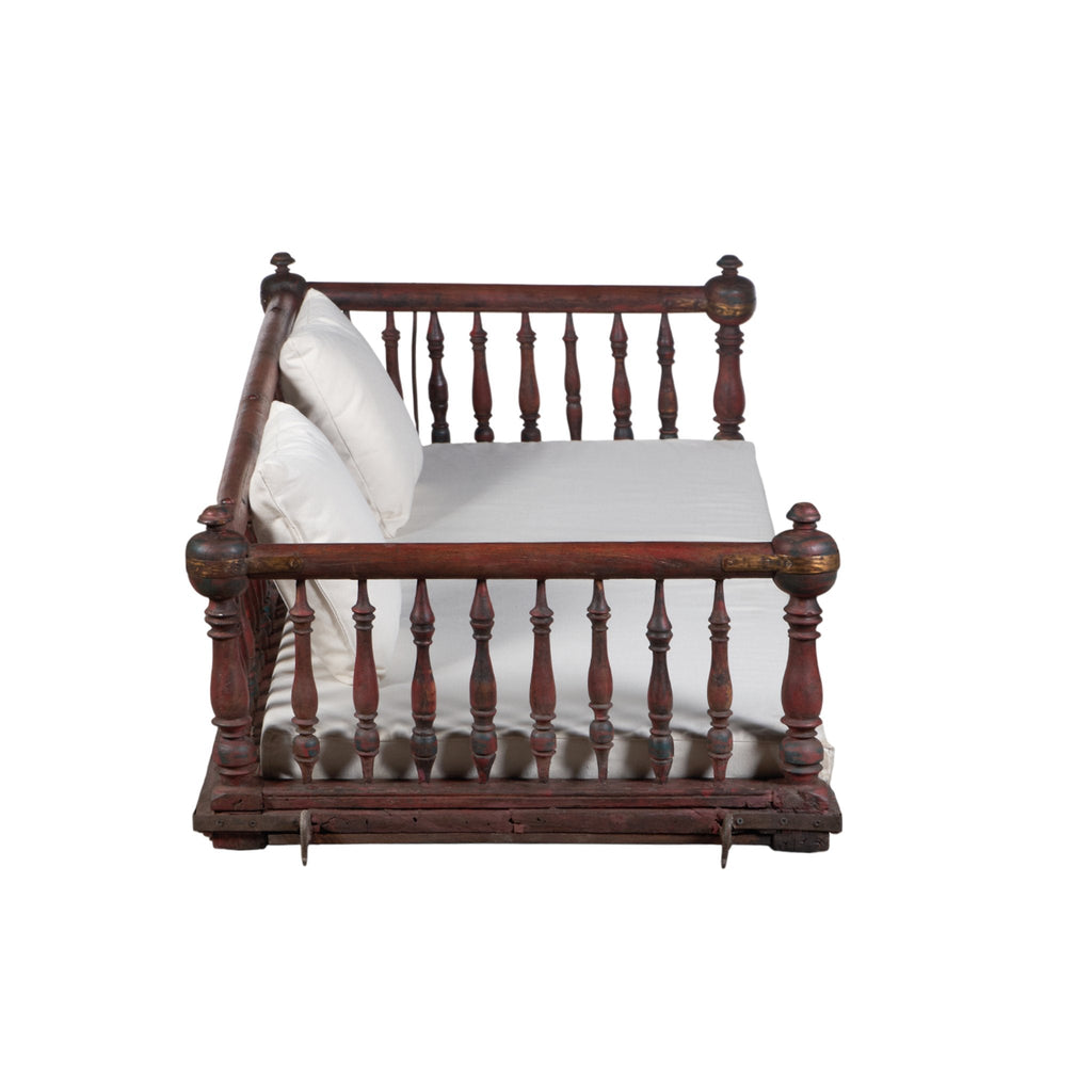 Turned Teak Spindle Jhula Swing by Studio Vastu