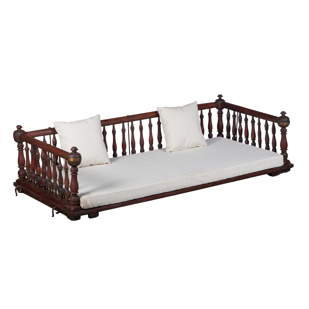 Turned Teak Spindle Jhula Swing by Studio Vastu