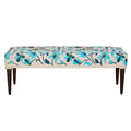 Turquoise Floral Embroidered Cotton Bench by Studio Vastu