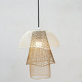 Two-Tone Tiered Steel Mesh Pendant Lamp by Studio Vastu