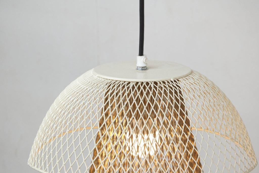 Two-Tone Tiered Steel Mesh Pendant Lamp by Studio Vastu