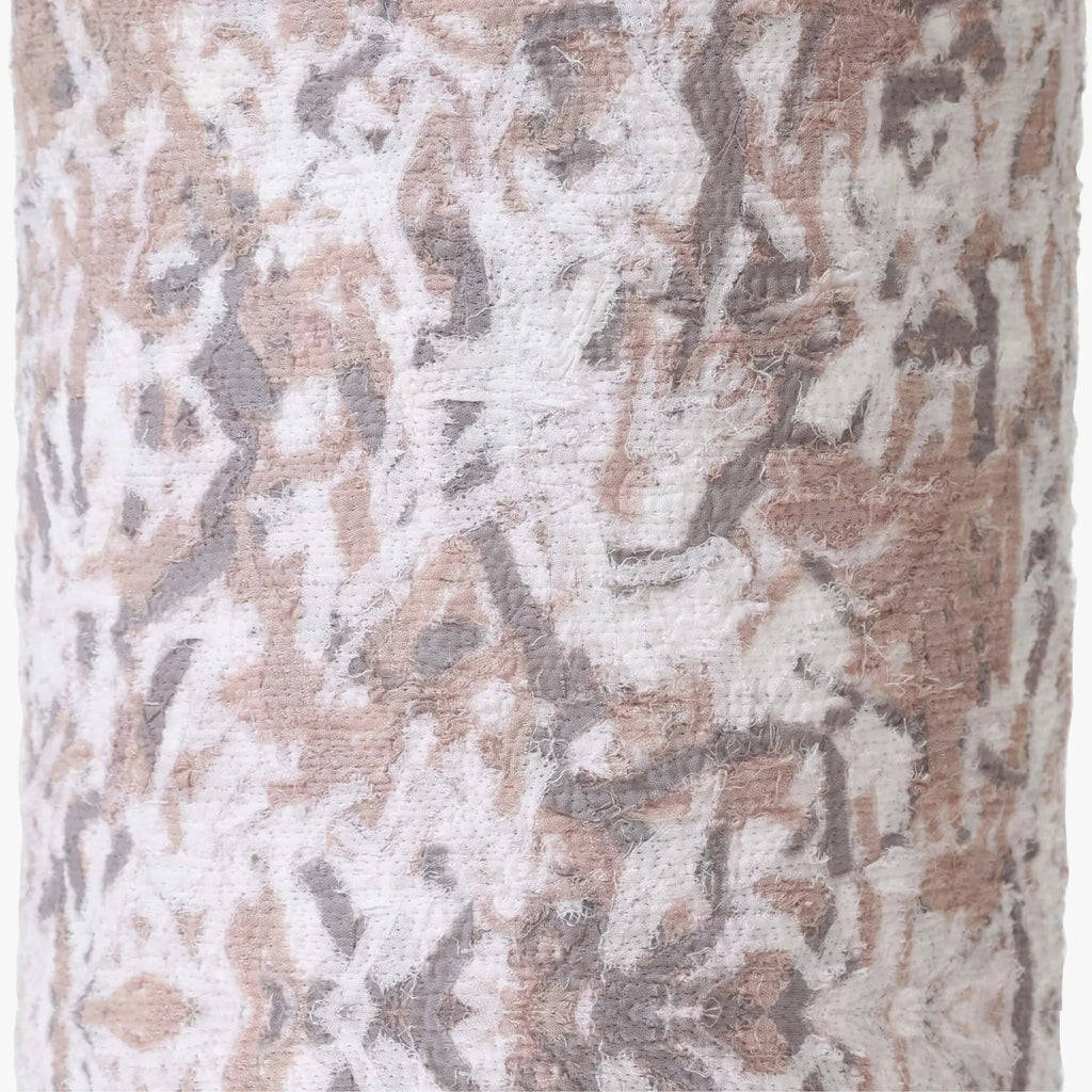 Upcycled Fabric Mango Wood Cylinder Lamp by Studio Vastu