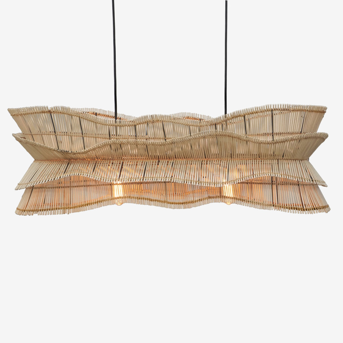 Wavy Cane Linear Chandelier by Studio Vastu
