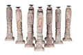 Whitewashed Carved Wood Pillar Candle Holders by Studio Vastu