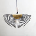 Wire and Brass Fan Pendant Light by Studio Vastu