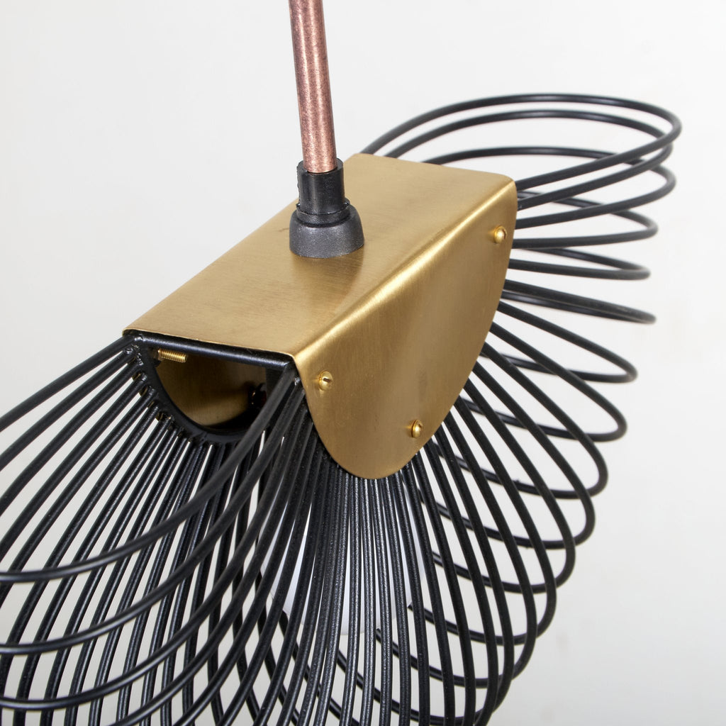 Wire and Brass Fan Pendant Light by Studio Vastu