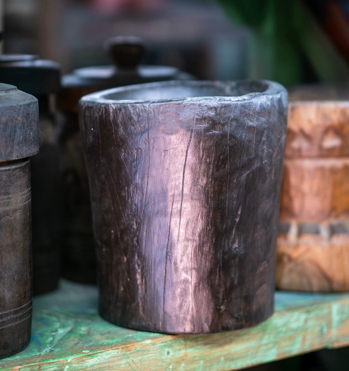 Wood Mortar Pot by Studio Vastu