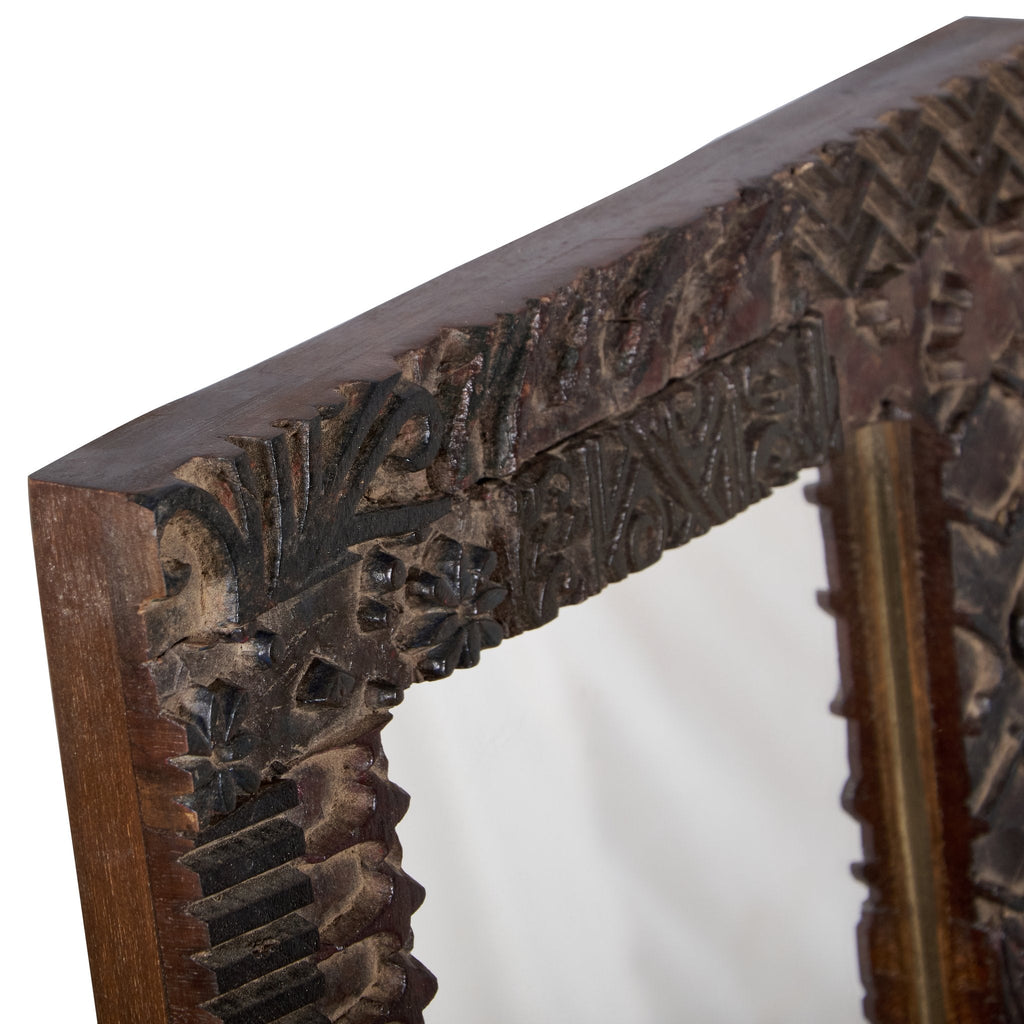 Wood Textile Block Patchwork Mirror by Studio Vastu