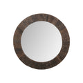 Woodblock Print Round Wall Mirror by Studio Vastu