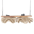 Woven Jute and Wood Linear Pendant by Studio Vastu