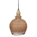 Woven Rattan and Mango Wood Pendant Light by Studio Vastu