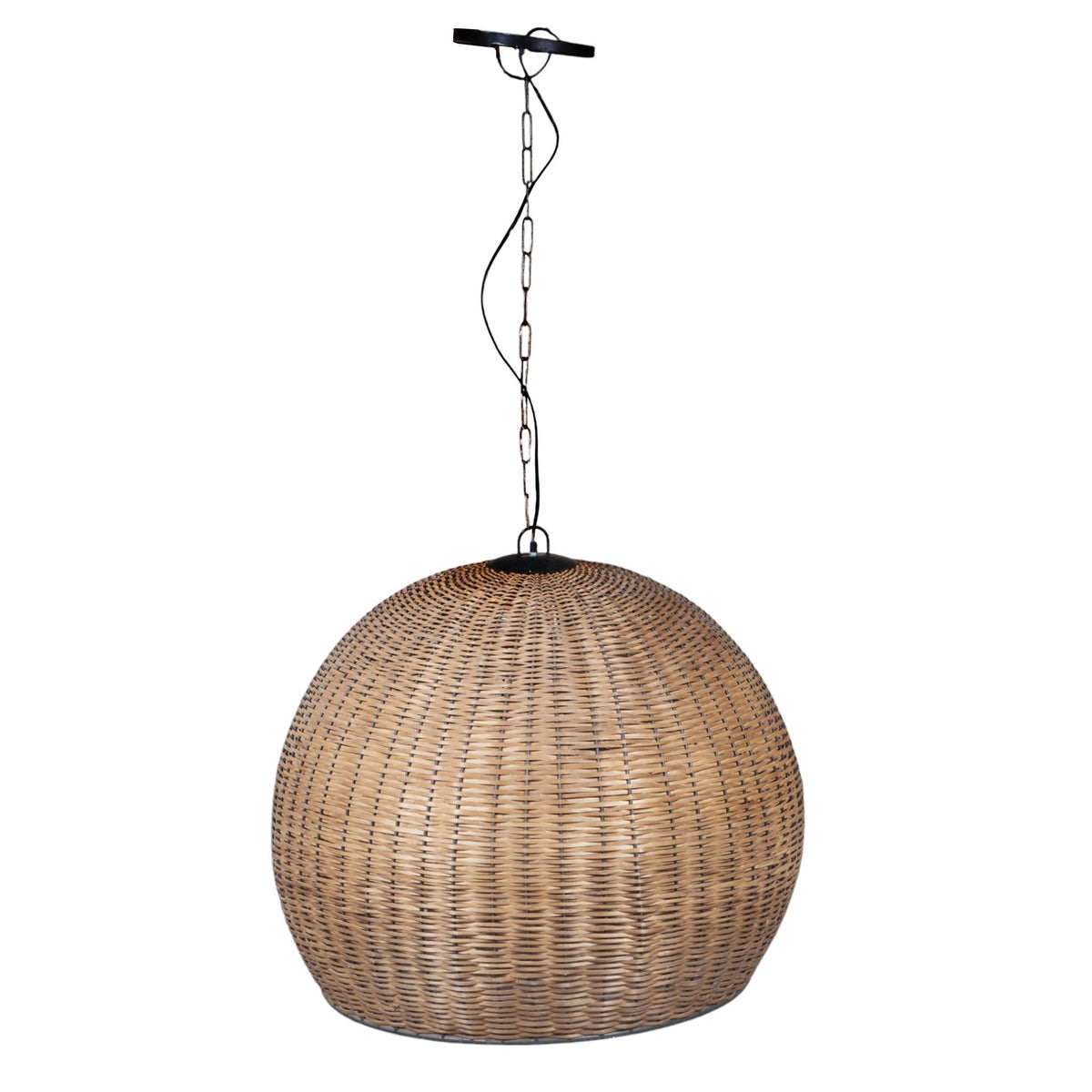 Woven Rattan Dome Pendant Light by Studio Vastu