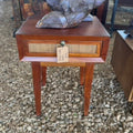 Woven Rattan Wood Side Table by Studio Vastu